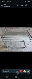 Scrivania / Consolle in Crist. e metallo con ruote