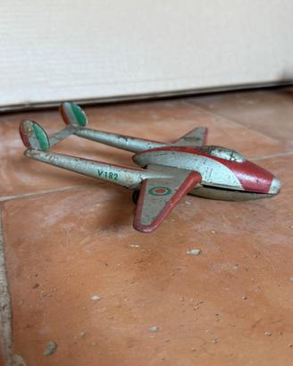 Modellino vintage aereo metallo latta vampire