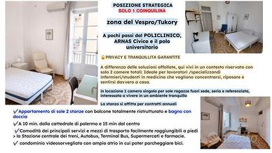 Camera matrimoniale uso singola - balcone e clima