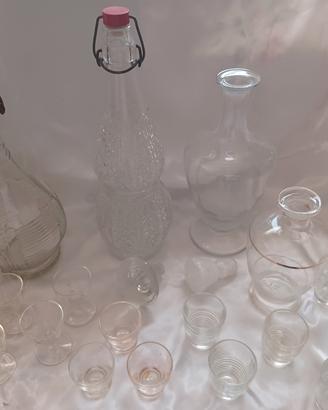 bottiglie  vetro anni 60