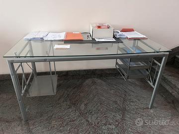 2 scrivanie da ufficio in vetro temperato