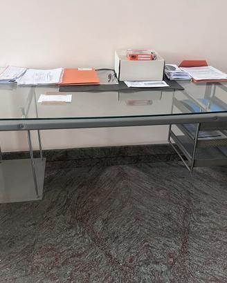 2 scrivanie da ufficio in vetro temperato