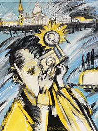 REMO BRINDISI: Rarissimo Olio su Tela di cm. 60x50