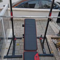 Panca Domyos completa con rack e sbarra trazioni.