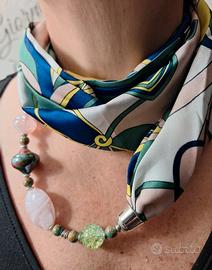 collana foulard con pietre