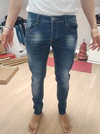 Jeans uomo blu Sonny Bono skinny fit, nuovi, L