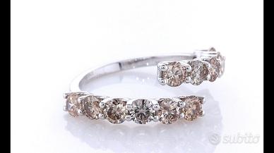 NUOVO Anello diamanti naturali 1.76ct oro bianco