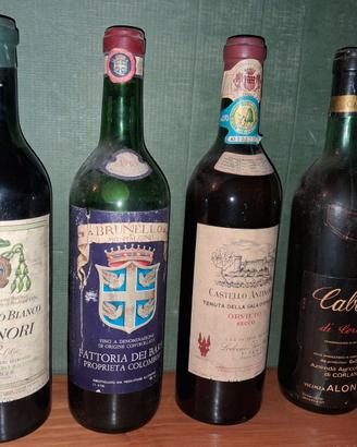 Vecchie bottiglie di vino