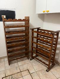 Portabottiglie in Legno Vintage Artigianali 2Pezzi
