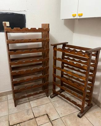 Portabottiglie in Legno Vintage Artigianali 2Pezzi