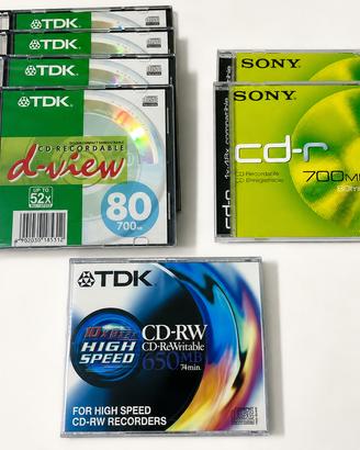 CD vergini TDK e Sony nuovi sigillati
