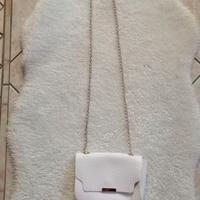 Borsetta bianca da donna con catena dorata