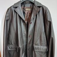 giaccone in pelle color testa di moro 