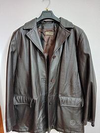 giaccone in pelle color testa di moro 