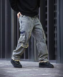 Pantaloni jeans con felpa