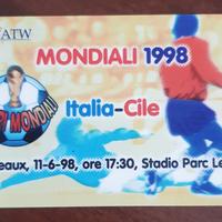 SCHEDA TELEFONICA ATW MONDIALI 1998 ITALIA-CILE