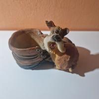 Statuetta cane stivale portaoggetti