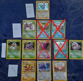 Carte Pokemon rare 1° edizione