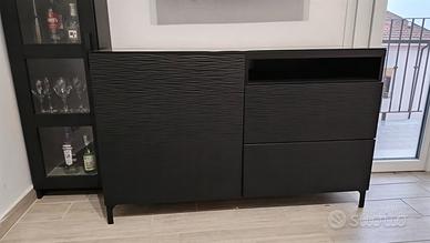 Consolle nera moderna 120x40 h 74 cm