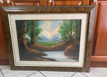 Quadro dipinto olio su tela 91x71 cm con Cornice