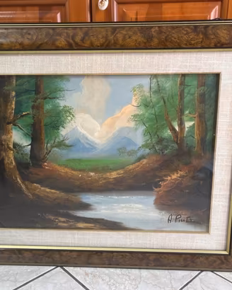 Quadro dipinto olio su tela 91x71 cm con Cornice