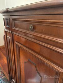 Credenza 4 ante in noce massello – Design curvo