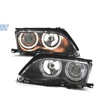 FARI BMW E46 01-05 ANGEL EYES SFONDO NERO ELETTRO