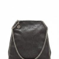 Borsa a spalla nera con catena – eco-pelle, stile 