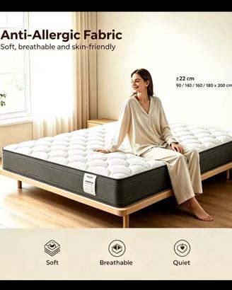 Materasso singolo con molle  200x90x22