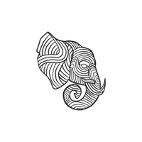 Decorazione Parete Elefante Stilizzato, Wall Art