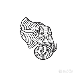 Decorazione Parete Elefante Stilizzato, Wall Art