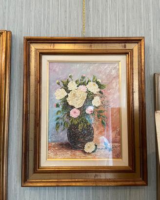 Quadro Dipinto - Vaso di Rose (Romolo Bocca)
