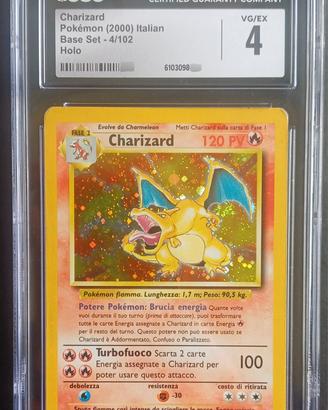 ⭐️ CHARIZARD GRAAD 4 - SET BASE ITA 4/102 POKEMON 
