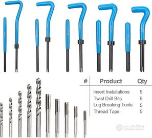 kit riparazione filettatura helicoil m5 m6 m8 m10