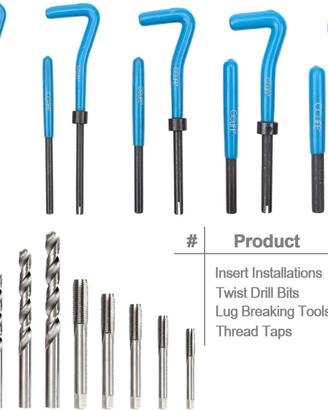 kit riparazione filettatura helicoil m5 m6 m8 m10