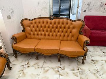 SALOTTO IN PELLE STILE BAROCCHETTO