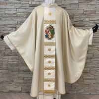 Casula Natale con stolone natività Oro1