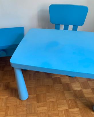 Sedia, tavolo, comodino serie Mammut Ikea