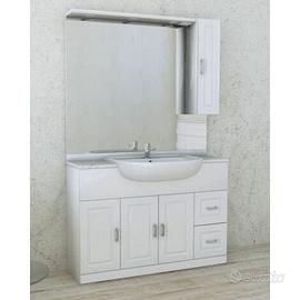 Mobile bagno bianco lucido da terra con lavabo