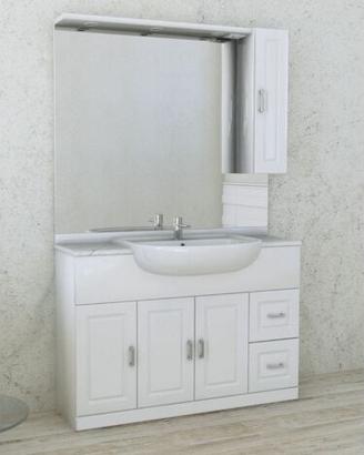 Mobile bagno bianco lucido da terra con lavabo
