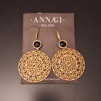 Orecchini nichel free grande rotondo e nero