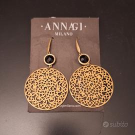 Orecchini nichel free grande rotondo e nero