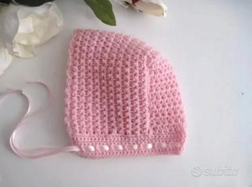 Cuffietta Cappellino Neonata Uncinetto Handmade