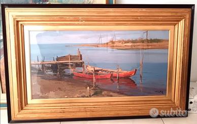 Grande quadro a olio Angiolo Volpe