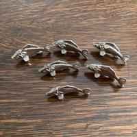 Set 6 segnaposto a firma di pesce  silver plated