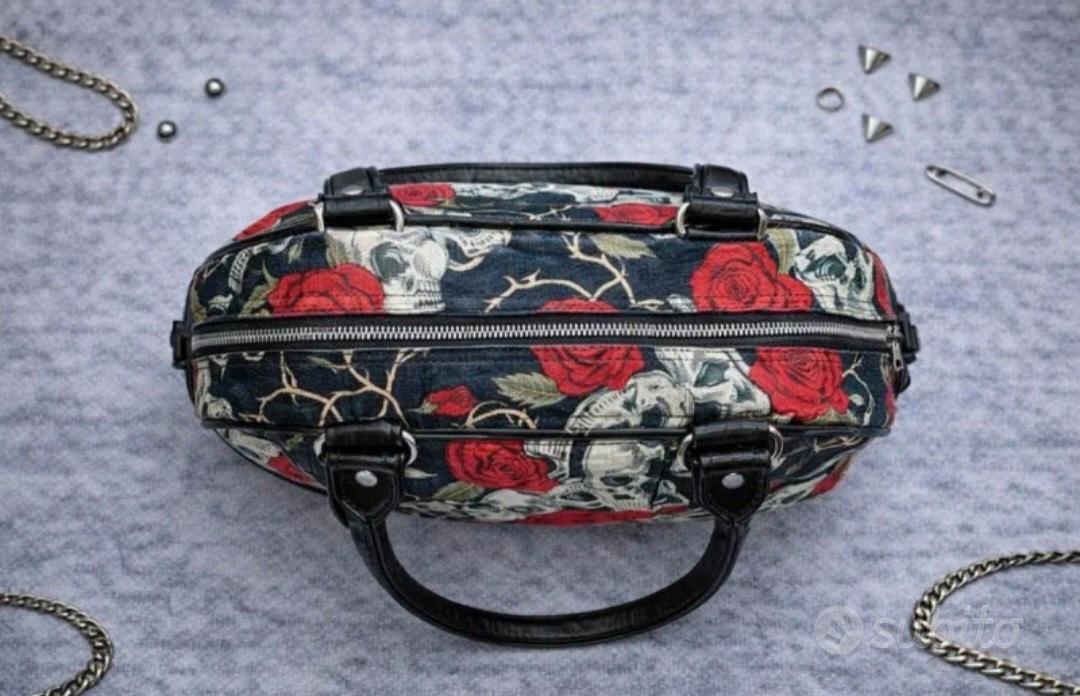 Dead Sugar Skull Borsa In Tela - Tracolla Shopping Unisex Con Tasca Interna, Stampa Teschio Messicano, 34x13x38 Cm