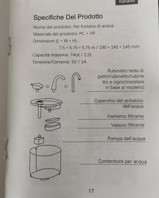 fontanella di acqua per gatti 