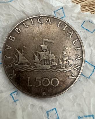 500 lire caravella in metello prezioso argento