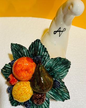 Cornucopia in ceramica bianca – Nuova e firmata