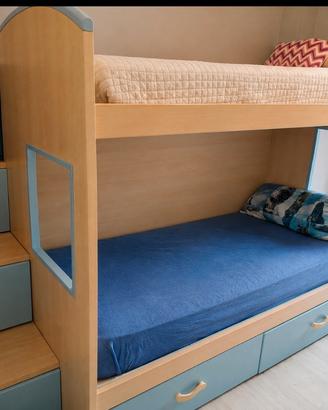 letto a ponte con mobili in coordinato